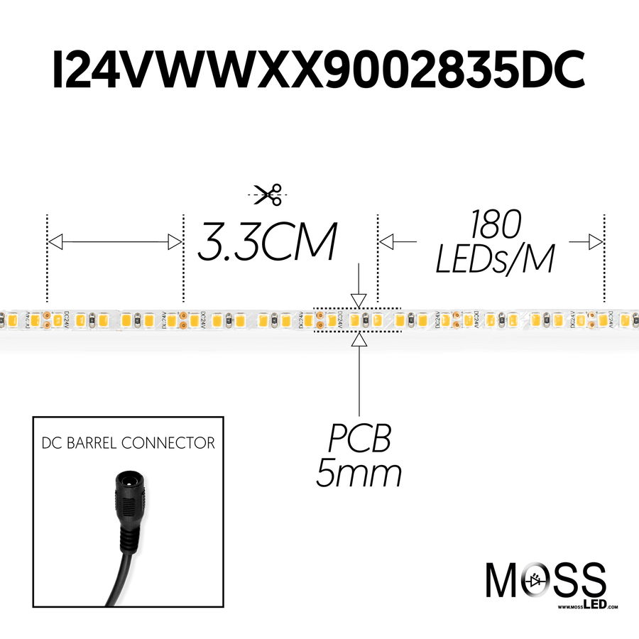FlexLEDslim 180 White 24V IP43 (Indoor) 5600k Bare Wire from www.thelafirm.com