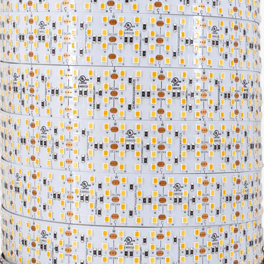 FlexLED Bi-Colour 2700K - 5600K 24v (CCT Adjustable) IP43 (Indoor) 196 LED/meter Bare Wire from www.thelafirm.com