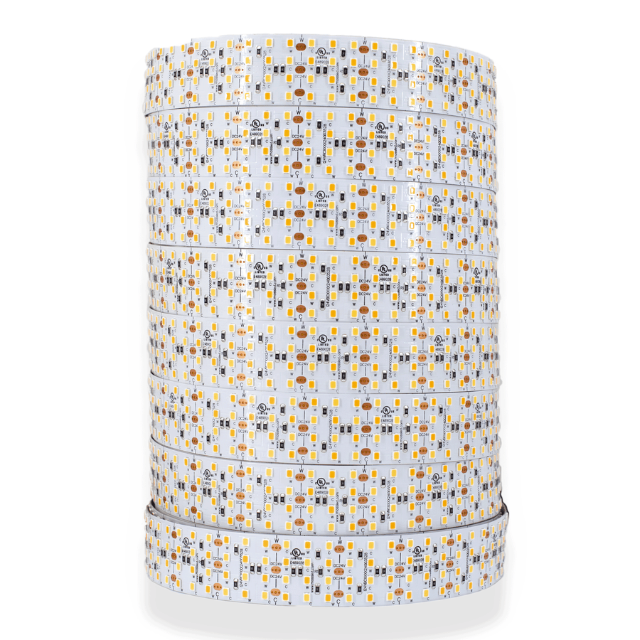 FlexLED Bi-Colour 2700K - 5600K 24v (CCT Adjustable) IP43 (Indoor) 196 LED/meter Bare Wire from www.thelafirm.com