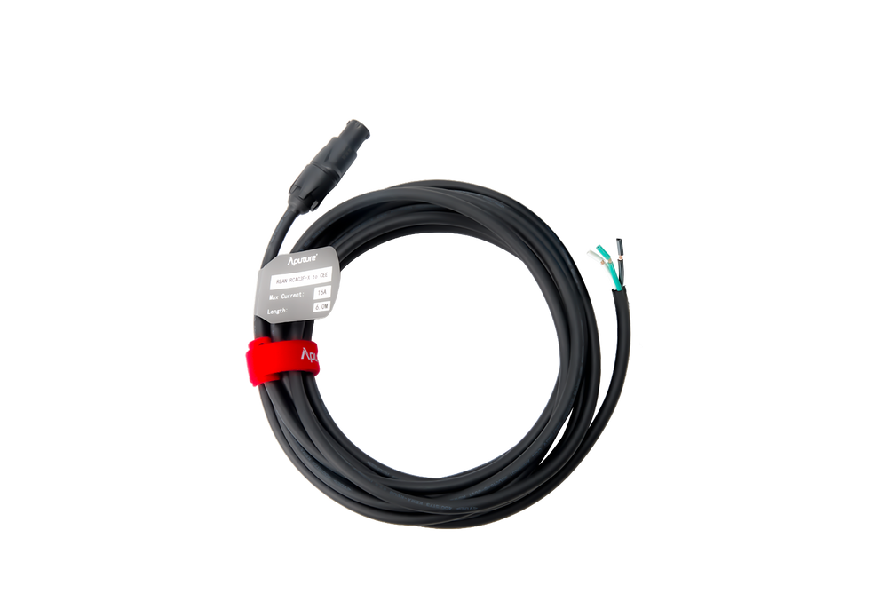 Aputure RCAC3F-X to Bare Ends AC Power Cable (6m) (20A) Lighting Accessory | The LA Firm