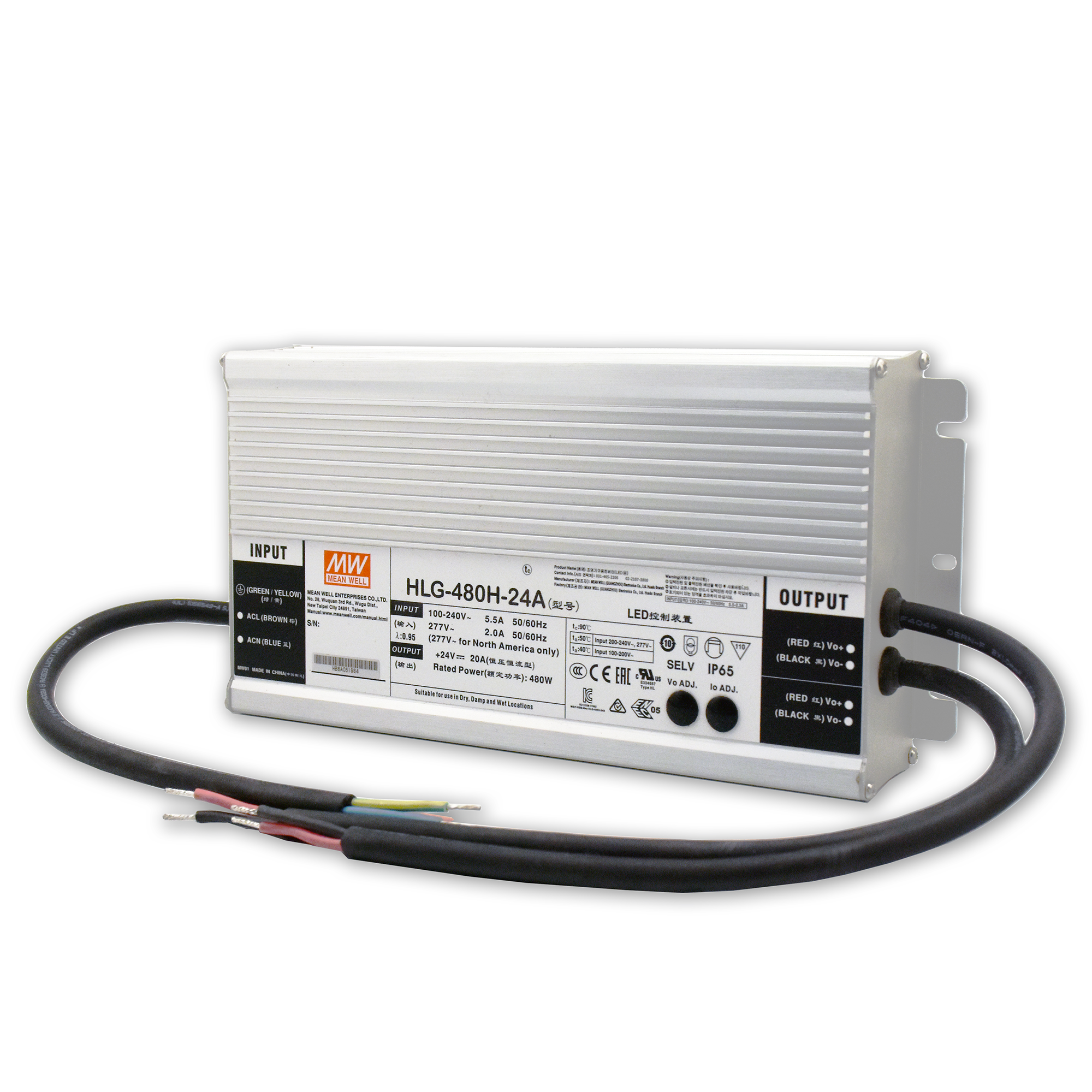 HLG Fanless & Metal Housed Power Supplies 24VDC 320 Watt Bare Wire from www.thelafirm.com