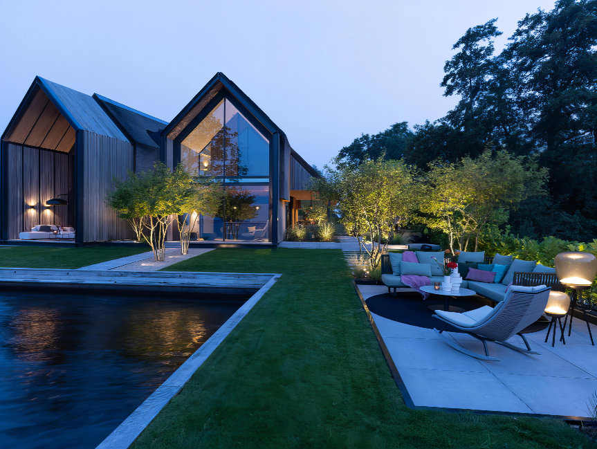 HOUSE BY THE WATER from in-lite visit TheLAFirm.com to receive free lighting plans and best prices for in-lite products.