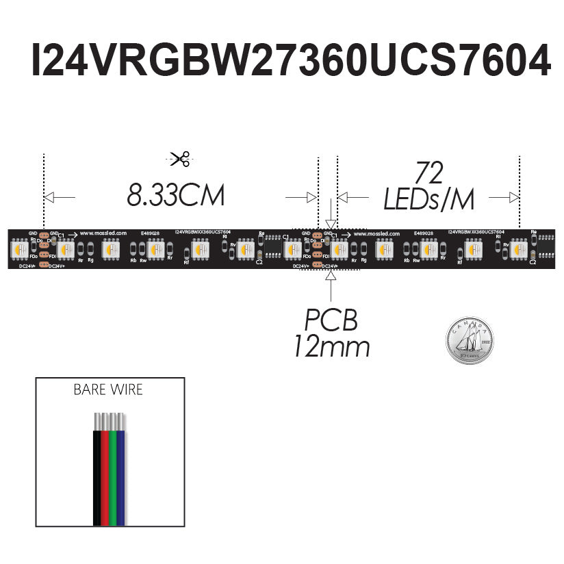 Pixel FlexLED 24V RGBW High Frequency Group Chip Control RGB+W (2700k) Black IP43 (Indoor) from www.thelafirm.com