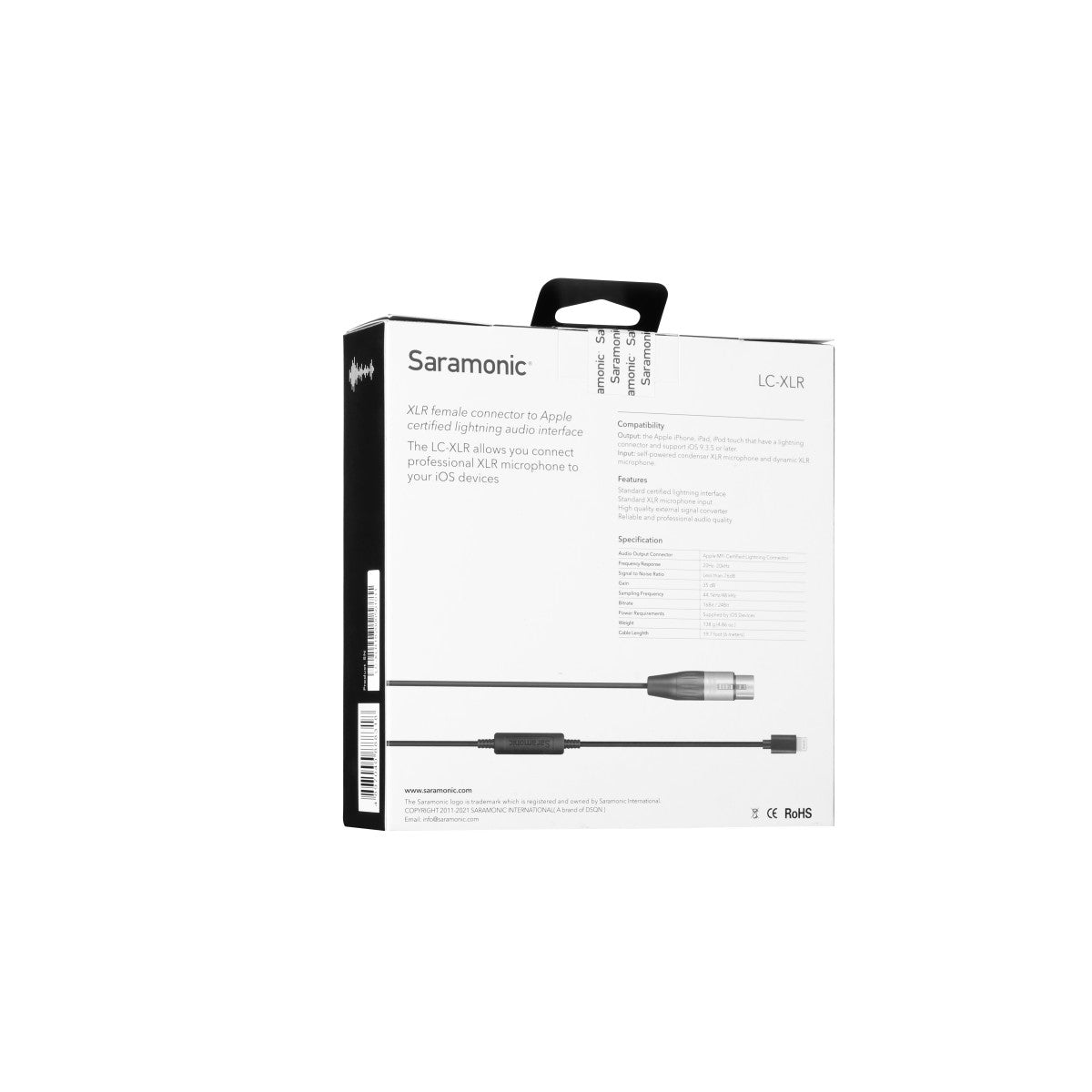 LC-XLR XLR Female to Apple Lightning Microphone Interface Cable for iPhone & iPad 19.7' (6m) | The LA Firm