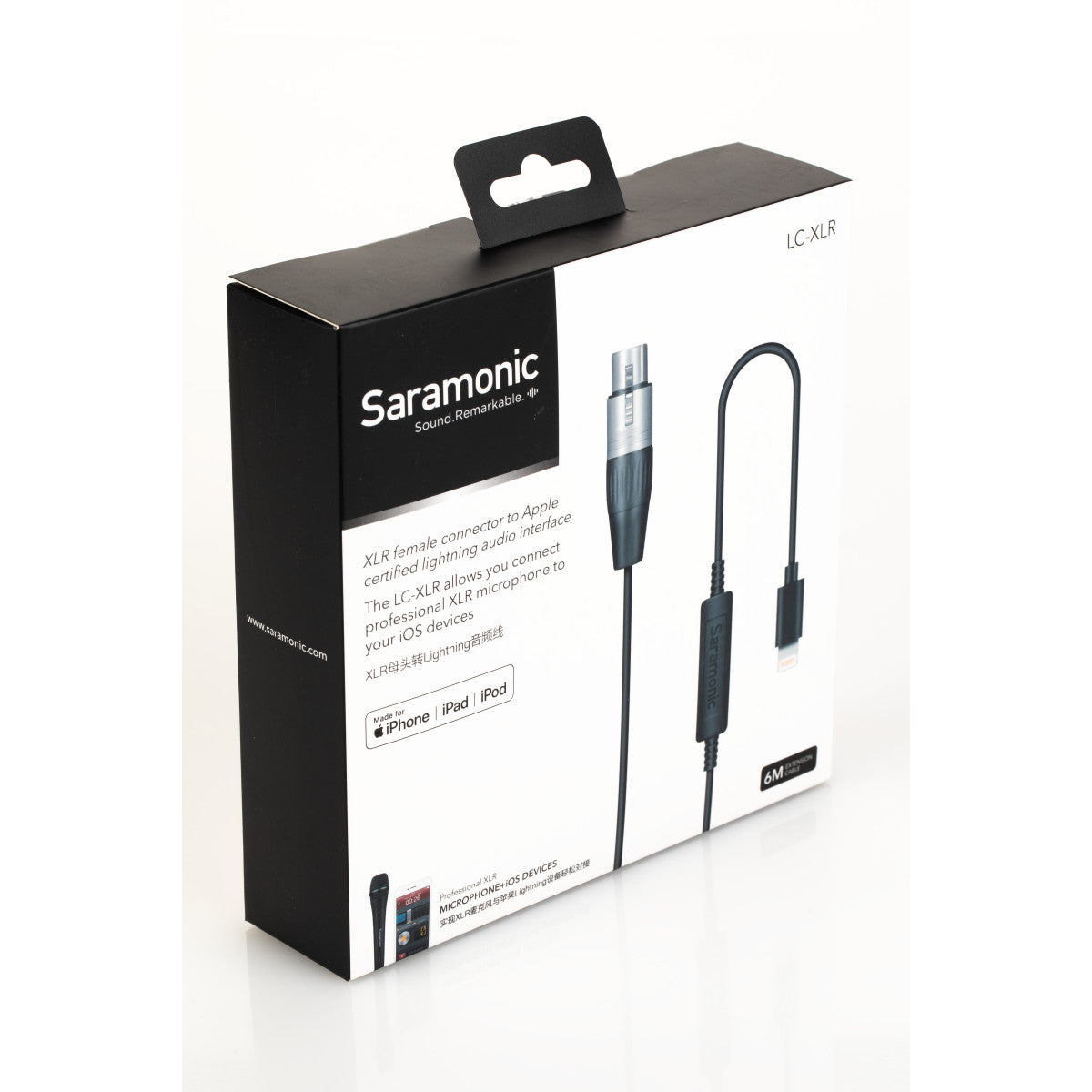 LC-XLR XLR Female to Apple Lightning Microphone Interface Cable for iPhone & iPad 19.7' (6m) | The LA Firm