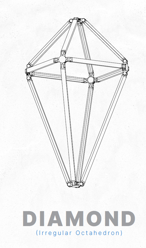 Ligeo DIAMOND Shape Kit (Irregular Octahedron, SILVER, 1 ft. x 2 ft.) 3500°K Static Neutral White from www.thelafirm.com