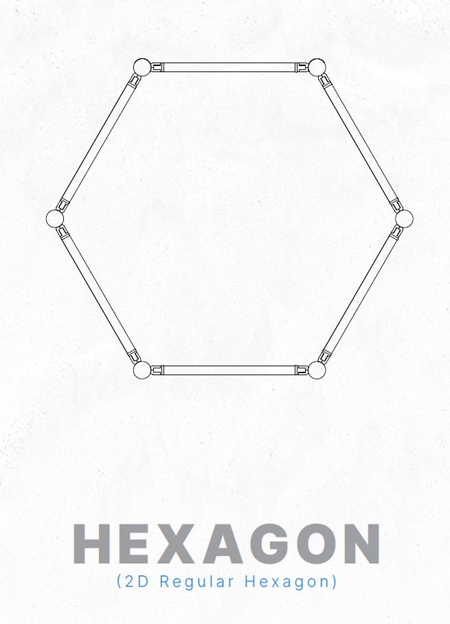 Ligeo HEXAGON Shape Kit (2D Regular Hexagon, BLACK, 4 ft.) 3000°K Static Warm White from www.thelafirm.com