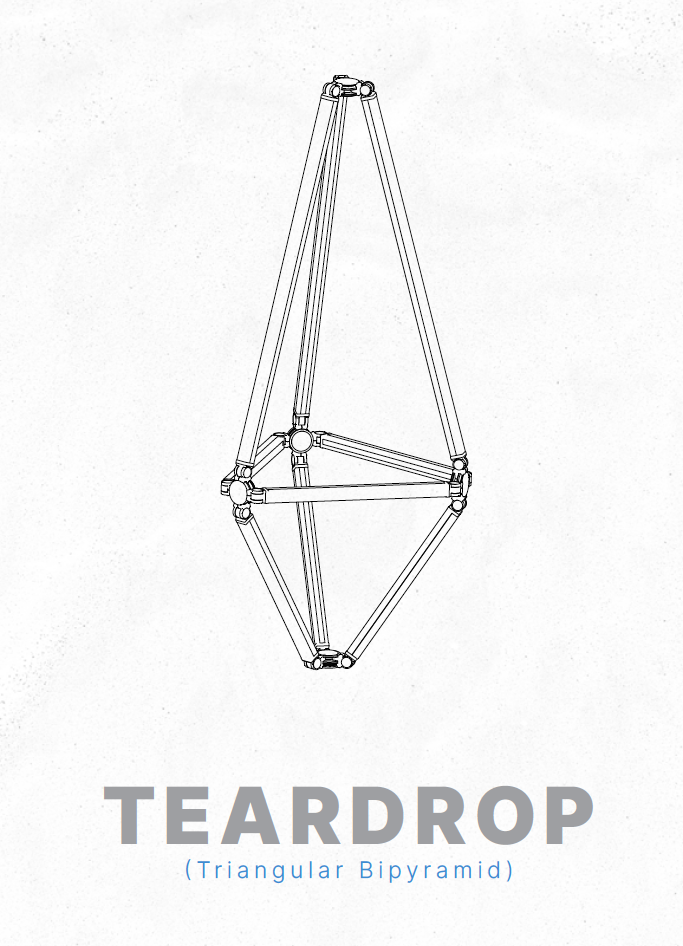 Ligeo TEARDROP Shape Kit (Triangular Bipyramid, WHITE,1 ft. x 3 ft.) 3000°K Static Warm White from www.thelafirm.com