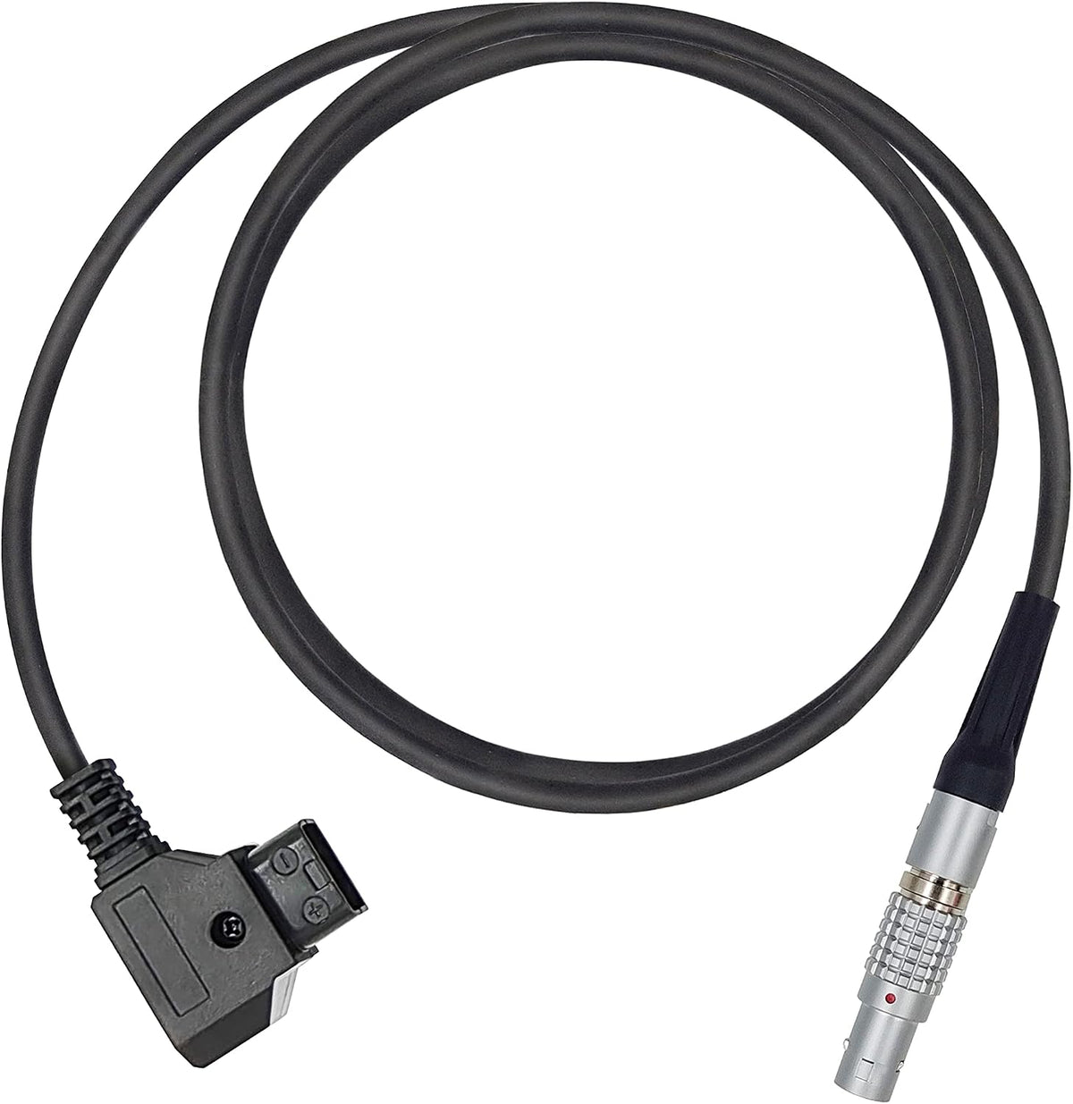 Male 2-Pin D-Tap to Male 4-Pin LEMO Power Cable Assembly 96 inches long from The LA Firm