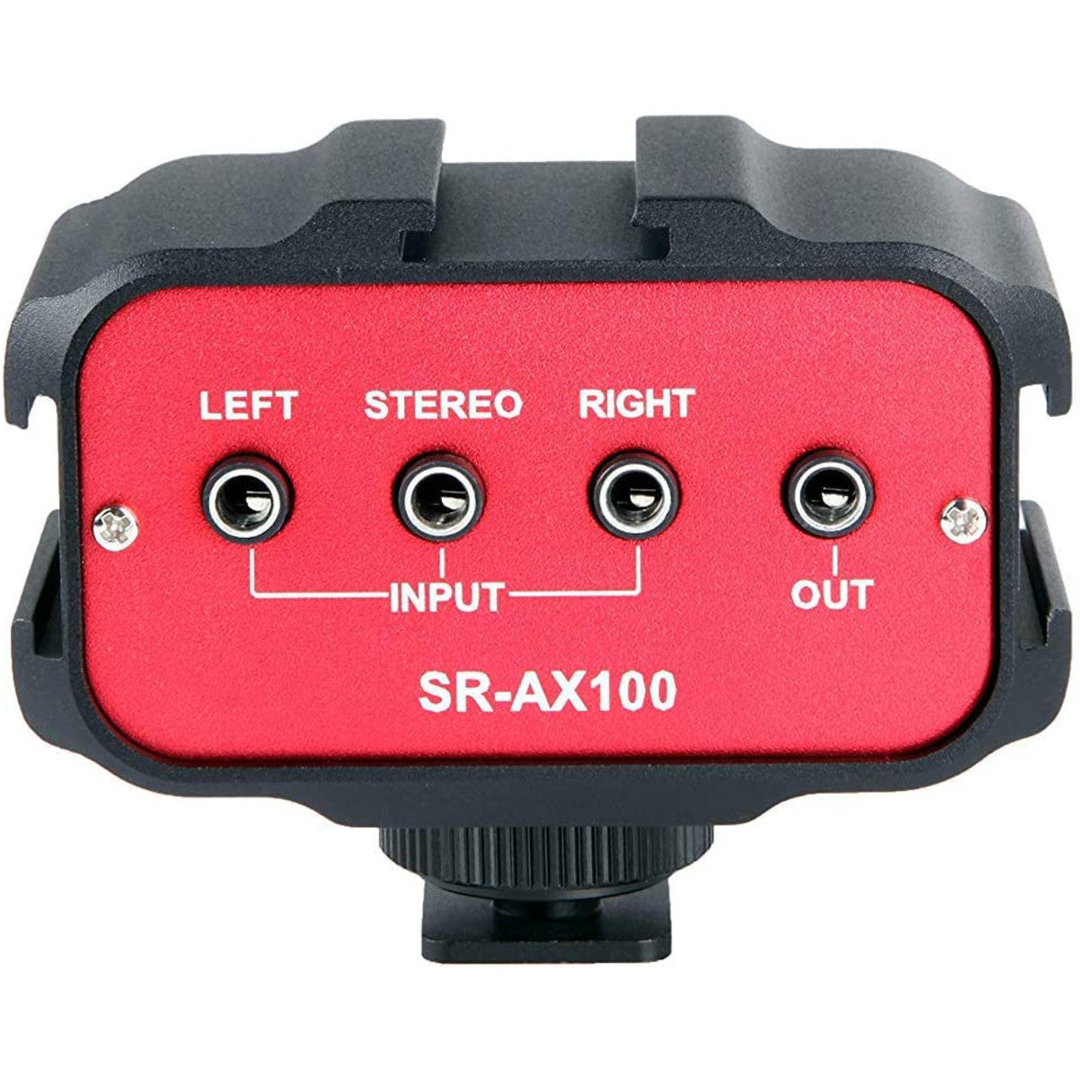 SR-AX100 Battery-Free 2-Channel On-Camera 3.5mm Audio Mixer for Cameras w/ 3 Shoe Accessory Mounts | The LA Firm