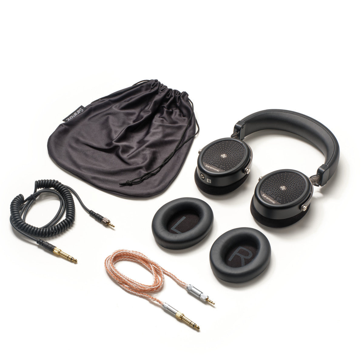 SR-BH700 Professional Circumaural Headphones w/ Coiled & Hi-Fi Cables, Leatherette & Velour Earpads | The LA Firm