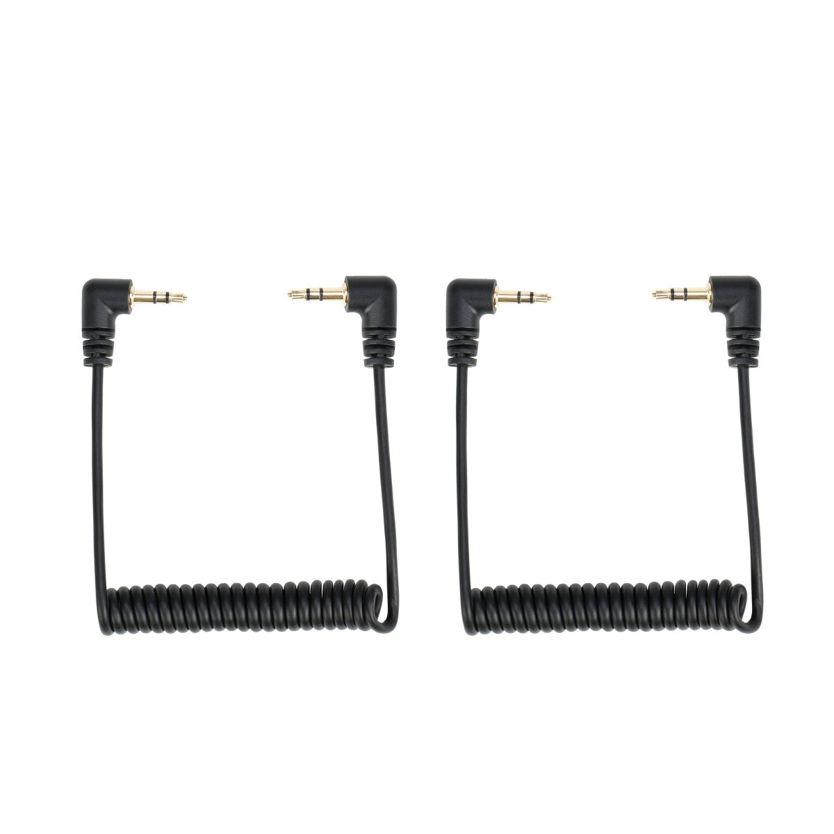 SR-CS350 2-Pack of 6" Right-Angle Coiled 3.5mm TRS Cables for Wireless, Microphones, Mixers & More | The LA Firm