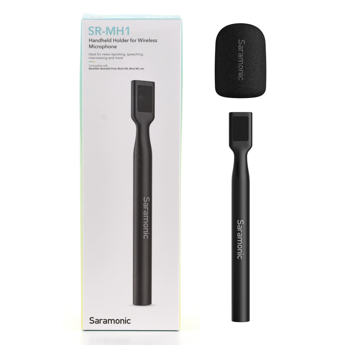 SR-MH1 Universal Handheld Holder for 2.4GHz Clip-On Microphone Transmitters w/ Windscreen | The LA Firm
