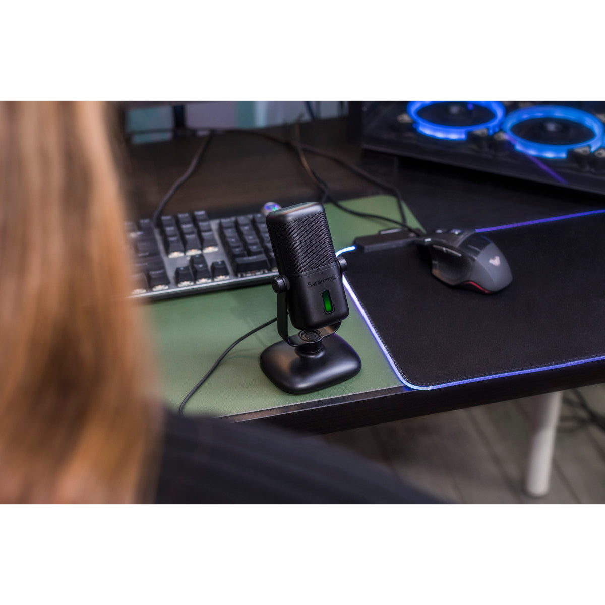 SR-MV2000 Large Diaphragm USB Studio Mic w/ Magnetic Stand, Headphone Out for Computers & Mobile | The LA Firm