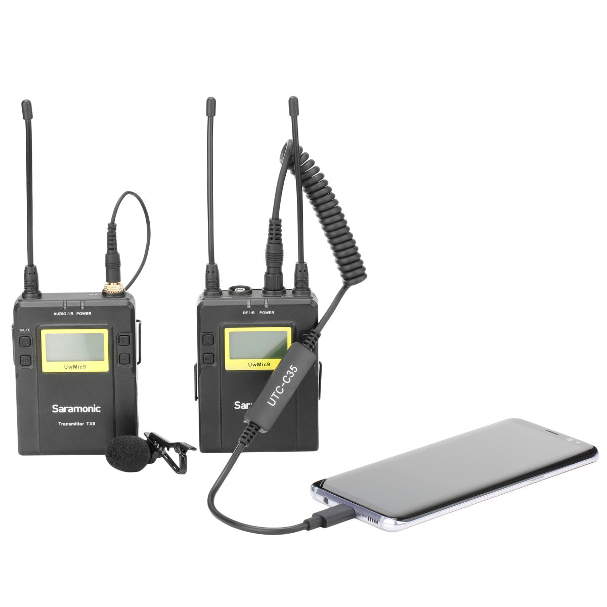 UTC-C35 Locking 3.5mm TRS Male to USB-C Out Cable w/ A-to-D for iPhone 15, Android, Computers, iPad | The LA Firm