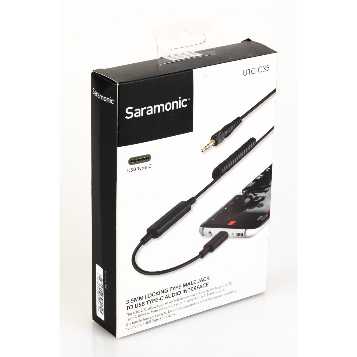 UTC-C35 Locking 3.5mm TRS Male to USB-C Out Cable w/ A-to-D for iPhone 15, Android, Computers, iPad | The LA Firm