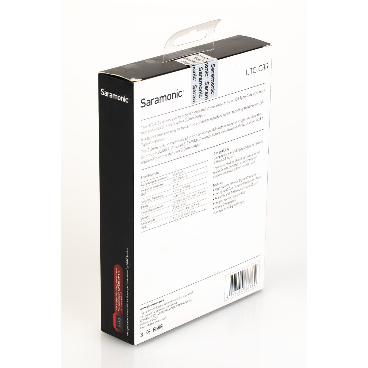 UTC-C35 Locking 3.5mm TRS Male to USB-C Out Cable w/ A-to-D for iPhone 15, Android, Computers, iPad | The LA Firm