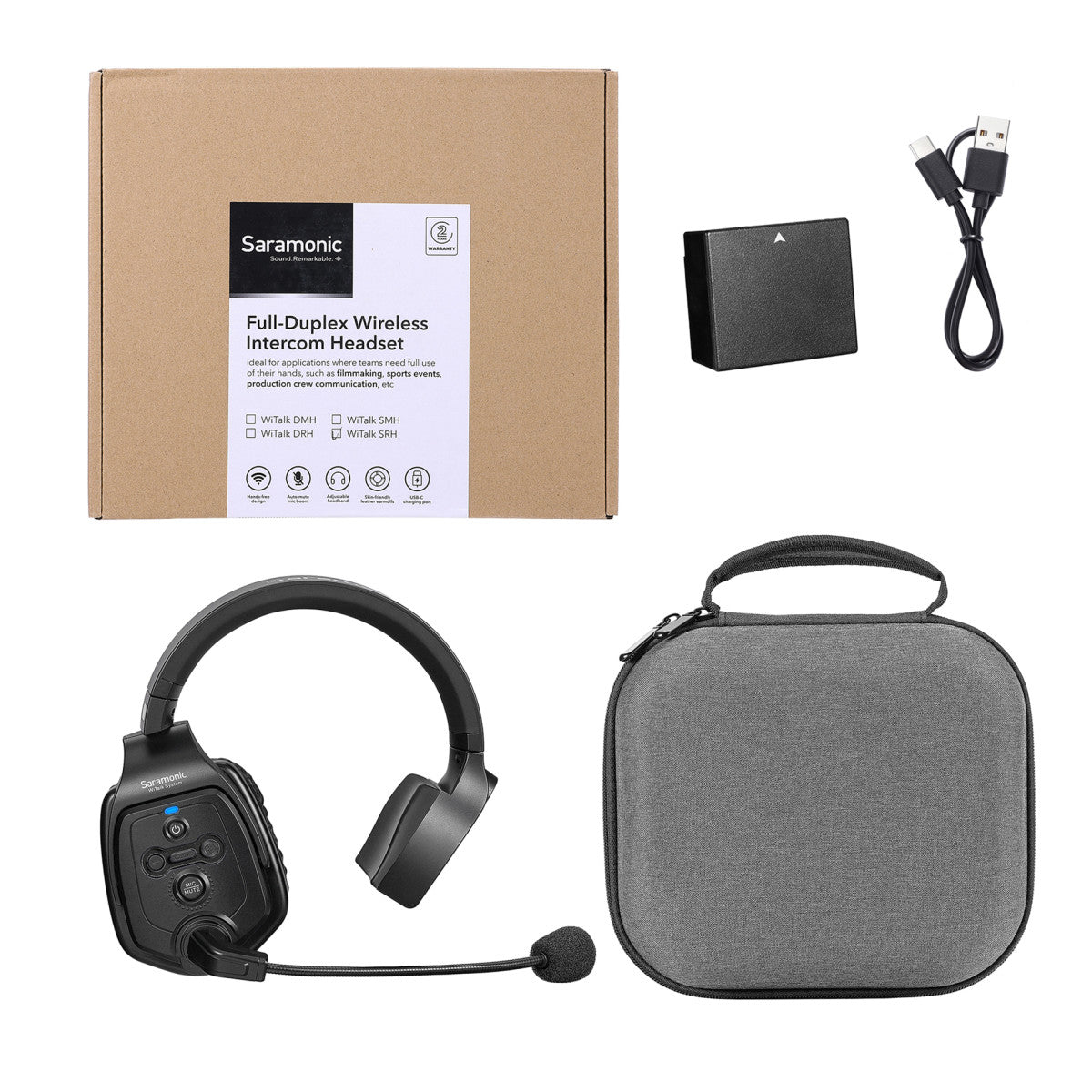 WiTalk-SRH Single-Ear Wireless Intercom Remote Headset for the WiTalk Intercom System & Carry Case | The LA Firm