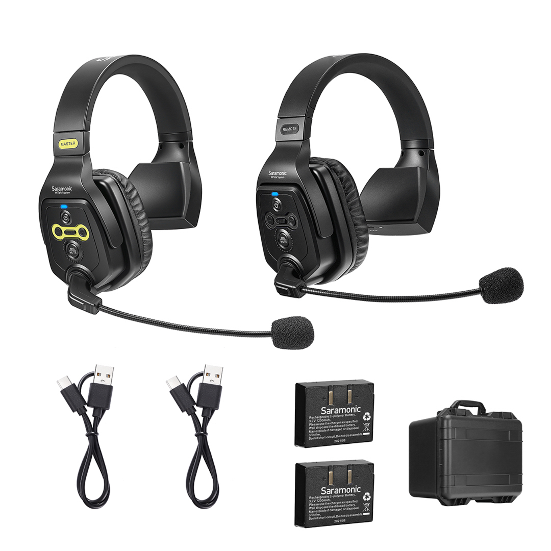 WiTalk-WT2S 2-Person Full-Duplex 1.9GHz Wireless Single-Ear Headset Intercom System with Hard Case | The LA Firm