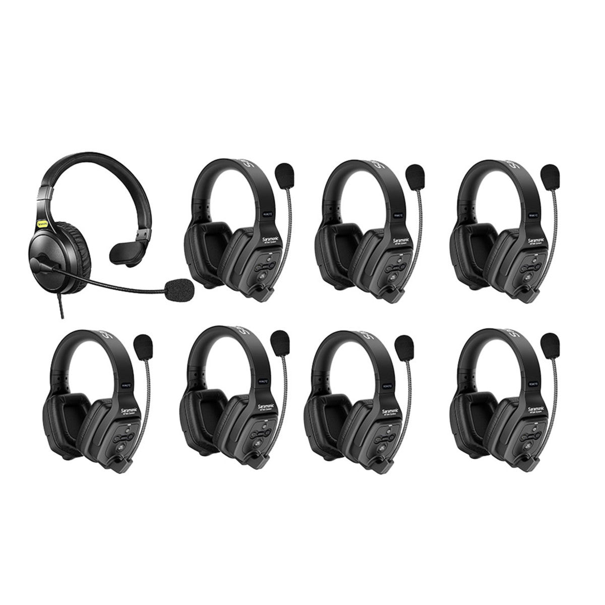 WiTalk-WT8D 8-Person Full-Duplex 1.9GHz Wireless Dual-Ear Headset Intercom System with Hub & Case | The LA Firm