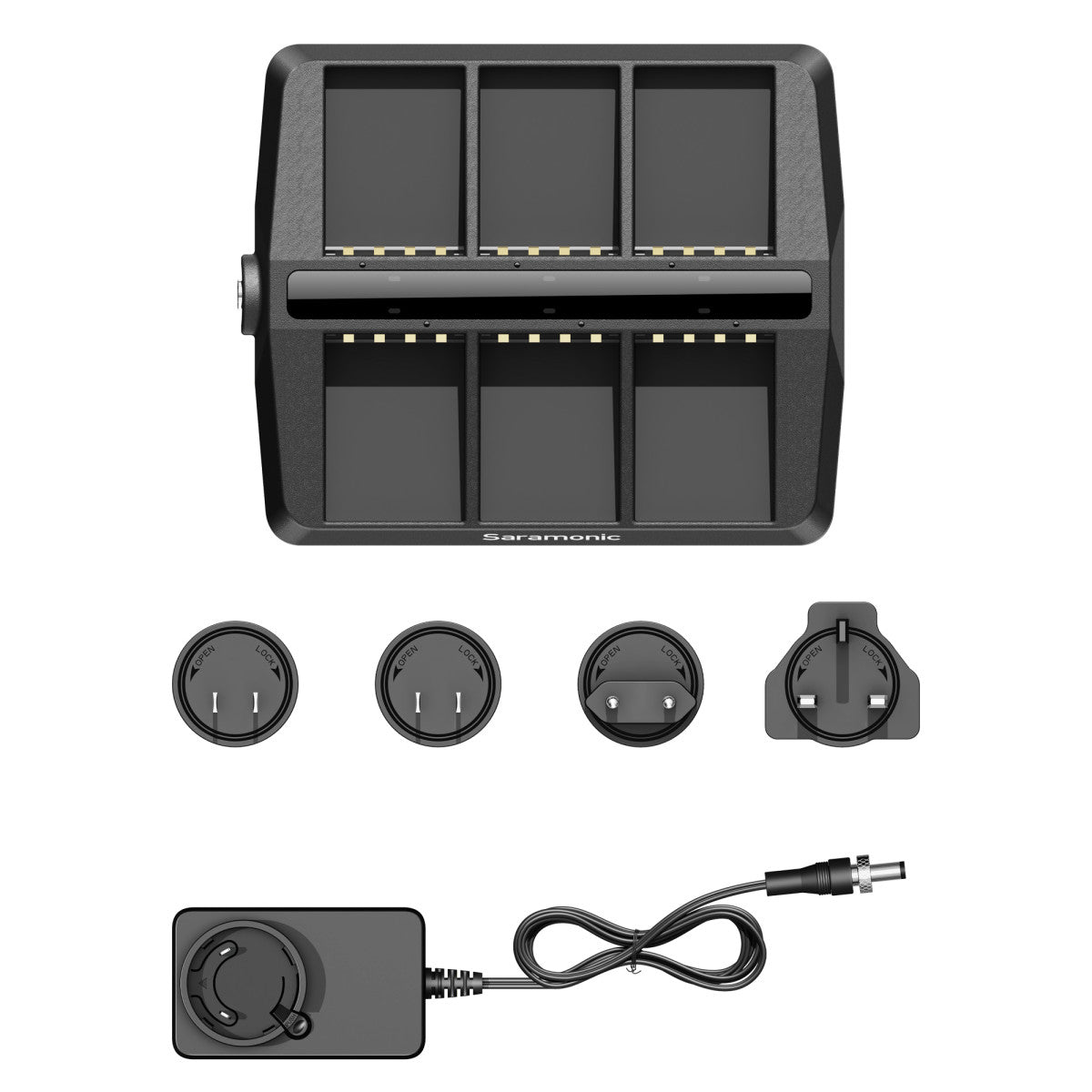 WiTalk9-CB6 6-Bay Charger for WiTalk9 Intercom Headsets WiTalk9-BP Batteries | The LA Firm