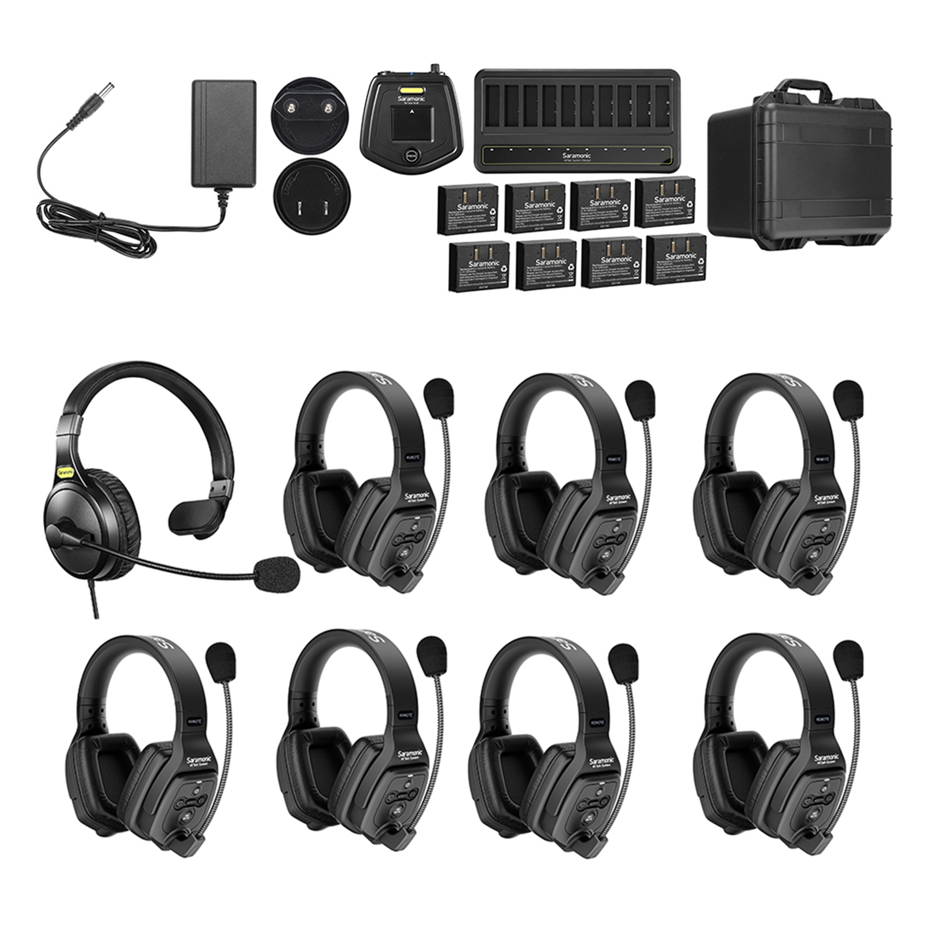 WiTalk-WT8D 8-Person Full-Duplex 1.9GHz Wireless Dual-Ear Headset Intercom Sy... – Saramonic audio gear at The LA Firm