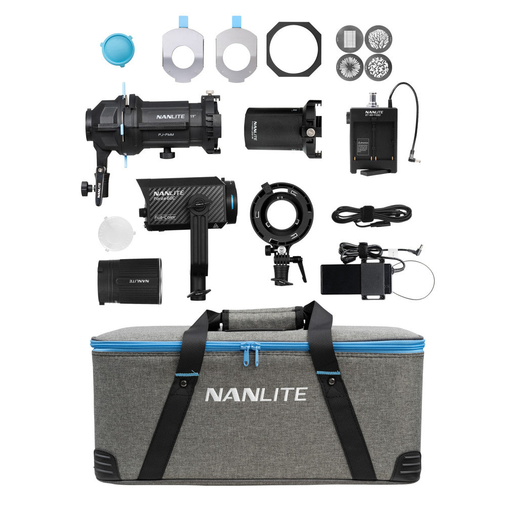 Nanlite Forza 60C Kit with FM Mount Projection Attachment (19°&36°) from www.thelafirm.com