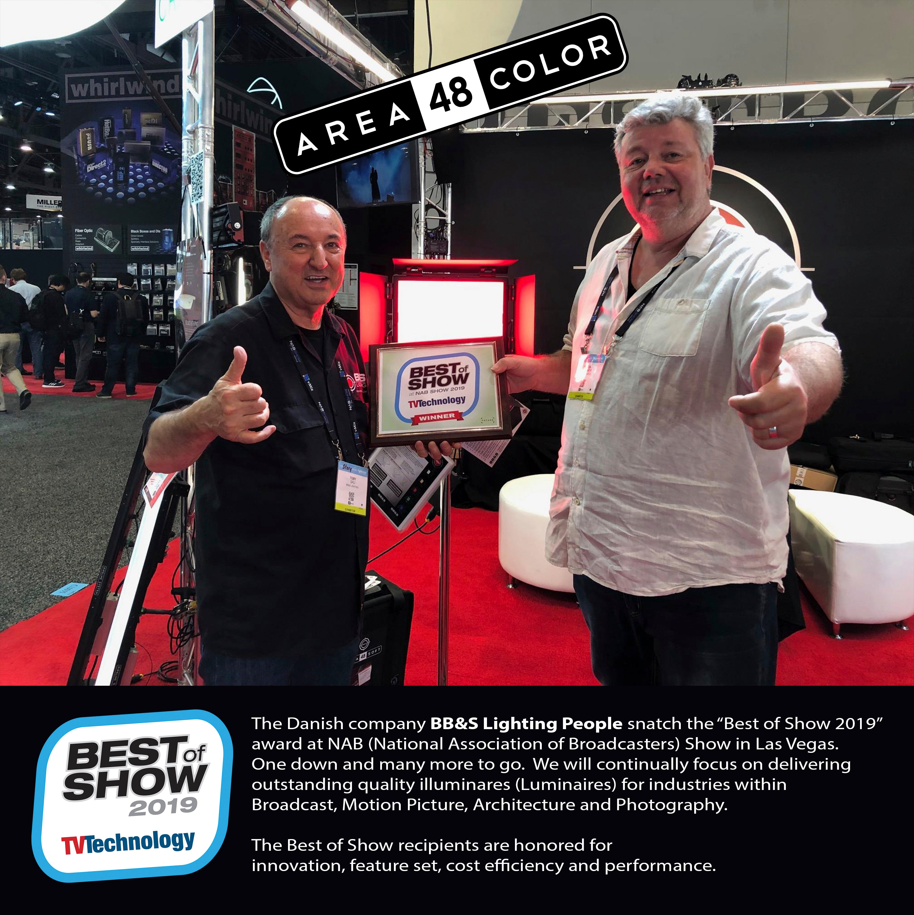 Area 48 Color, includes curved yoke, detachable barndoors,  48V PSU mounted on unit, locking IEC, TVMP from www.thelafirm.com