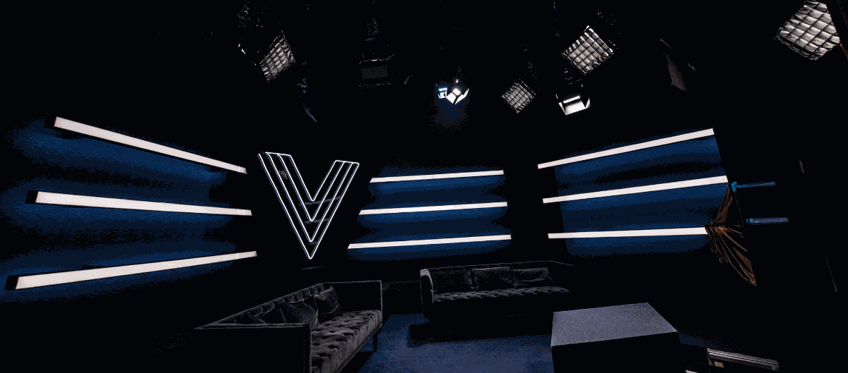 AREA 48 Studio Kit (black), Curved yoke, Detachable Barndoors - Incl. 48 volt PSU mounted on unit, locking IEC , TVMP and chroma blue media from www.thelafirm.com