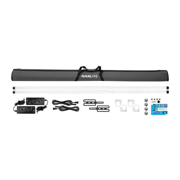 Nanlite PavoTube II 60X 8' RGBWW LED Pixel Tube 2-Light Kit With Carrying Bag from www.thelafirm.com