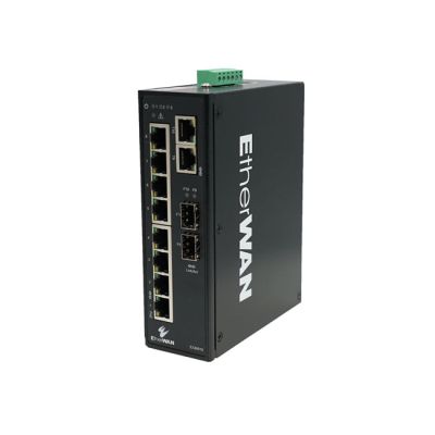 EtherWAN Hardened Unmanaged 8-Port Gigabit PoE and 2-Port Gigabit RJ45/SFP Combo Ethernet Switch from www.thelafirm.com