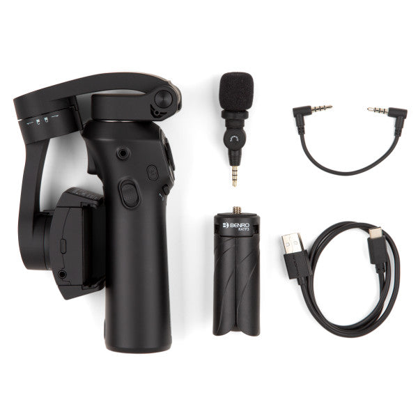 Benro 3 Axis Handheld Gimbal for Smartphone (simplified) with Saramonic SmartMic from www.thelafirm.com