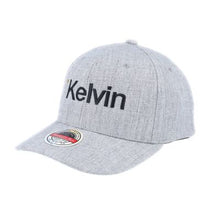 Load image into Gallery viewer, Kelvin Mitchell &amp; Ness 110 Flexfit Adjustable Hat (Gray with Kelvin Logo) from www.thelafirm.com