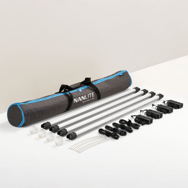 Nanlite PavoTube II 30C 4' LED Tube Lights with AC Chargers, Mounts, and Case 4 Light Kit from www.thelafirm.com
