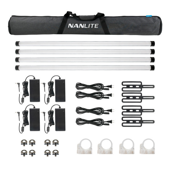 Nanlite PavoTube II 30X 4' RGBWW LED Pixel Tube with Internal Battery 4 Light Kit from www.thelafirm.com