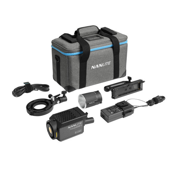 Nanlite Forza 60B II Spotlight incl. reflector,   AC, DC battery grip, Bowens adapter and case from www.thelafirm.com