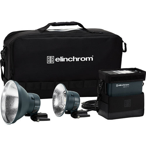 ELINCHROM ELB 500 TTL Dual To Go Kit incl 2x head, 1x unit, 1x battery, 1x std reflector, 1x wide reflector 1x Snappy, 1x ProTec Bag from www.thelafirm.com