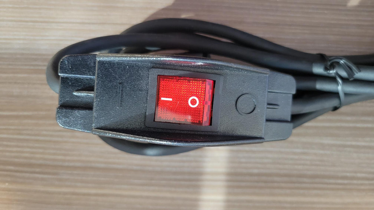 15A 120V Rated Edison Male Plug to Bare End with Off / On Switch Cable Assembly
