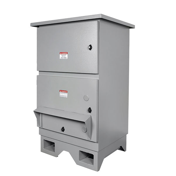 1600 A, 3 Phase, 480 VAC, Male Cams (black, red, blue, white, green), Phase Rotation, 2 Wire Start / Stop Terminals, Kirk Key Provision, NEMA 3R Weatherproof, Steel Housing from www.thelafirm.com