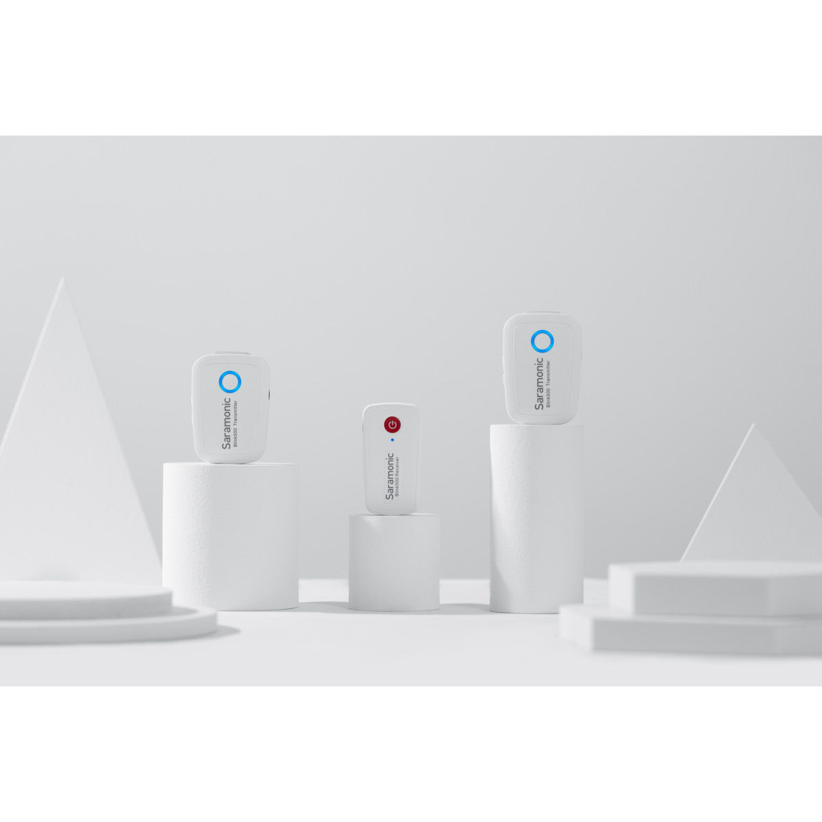 Blink 500 B1 Snow White Wireless Clip-On Mic System w/ Lavalier & Dual Receiver for Cameras & Mobile | The LA Firm 