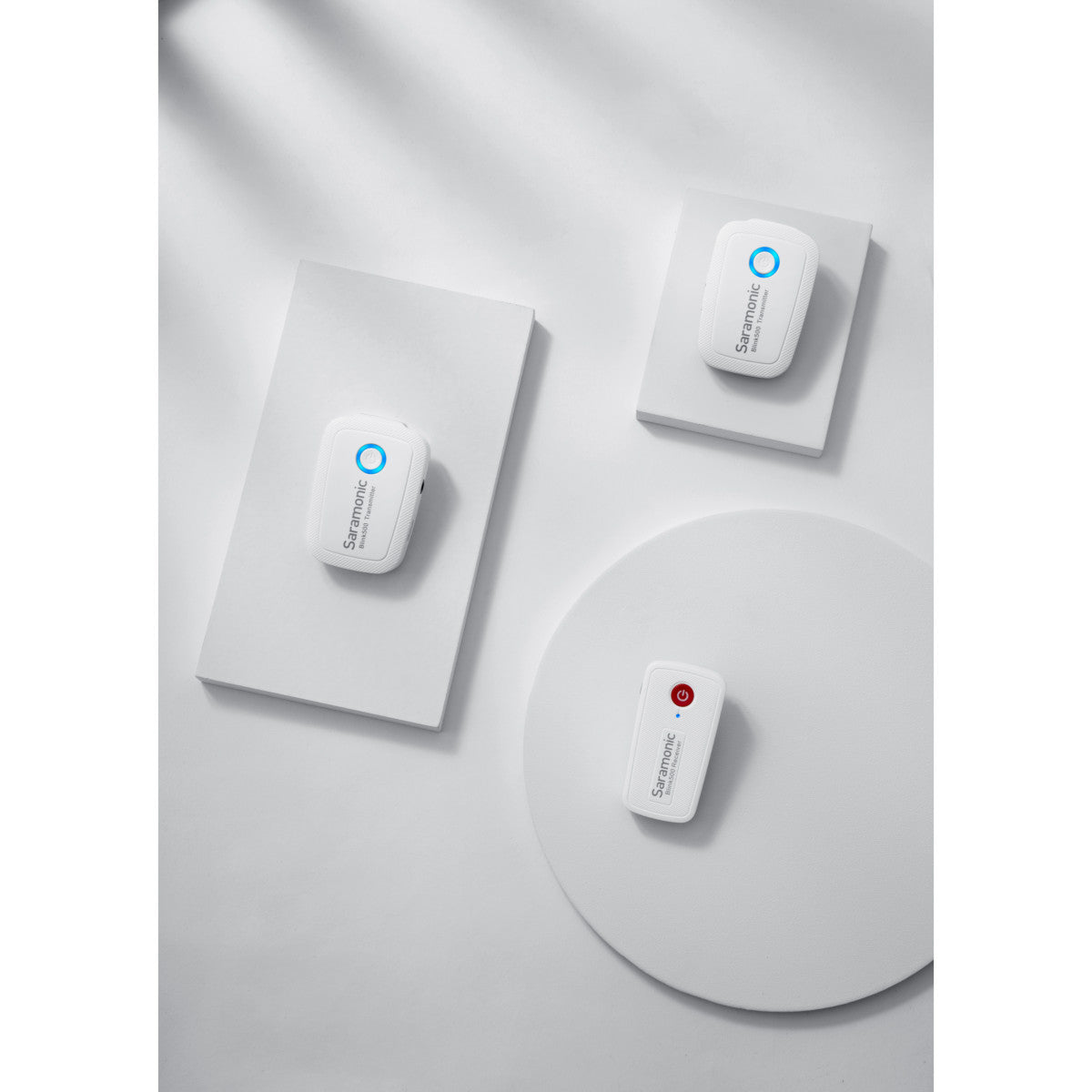 Blink 500 B1 Snow White Wireless Clip-On Mic System w/ Lavalier & Dual Receiver for Cameras & Mobile | The LA Firm 