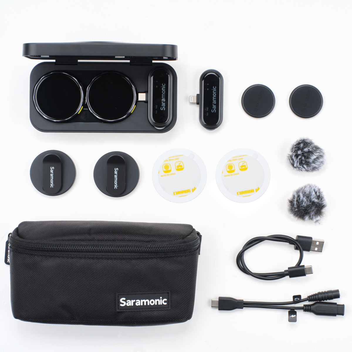 Blink Me U2 | 2-Person Wireless Mic w/ Custom Recording Transmitters & USB-C + Lightning Receivers | The LA Firm 