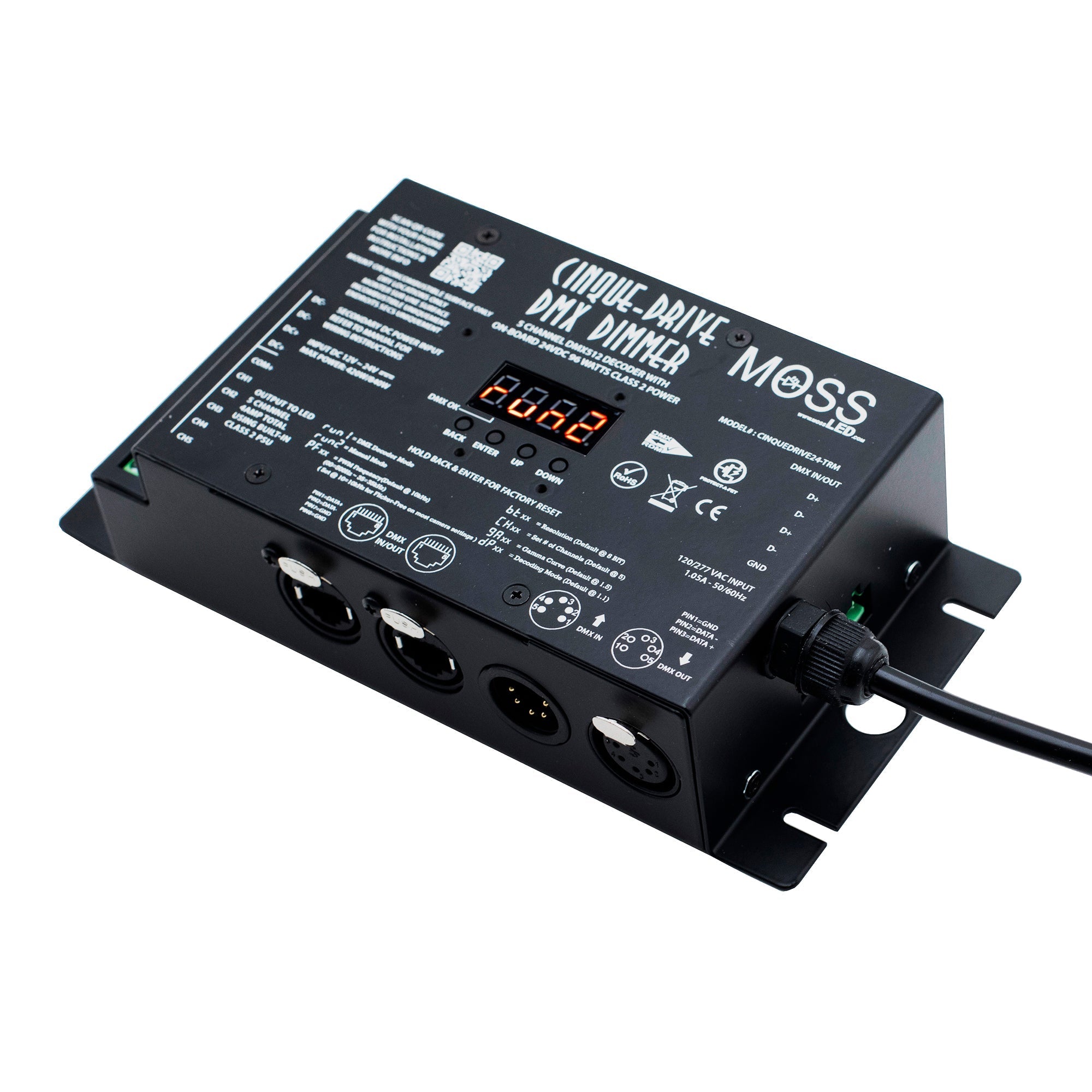CinqueDrive-LED DMX Dimmer - 24VDC 96W Class 2 120 & 277 VAC Terminal Block U-Ground Edison from www.thelafirm.com