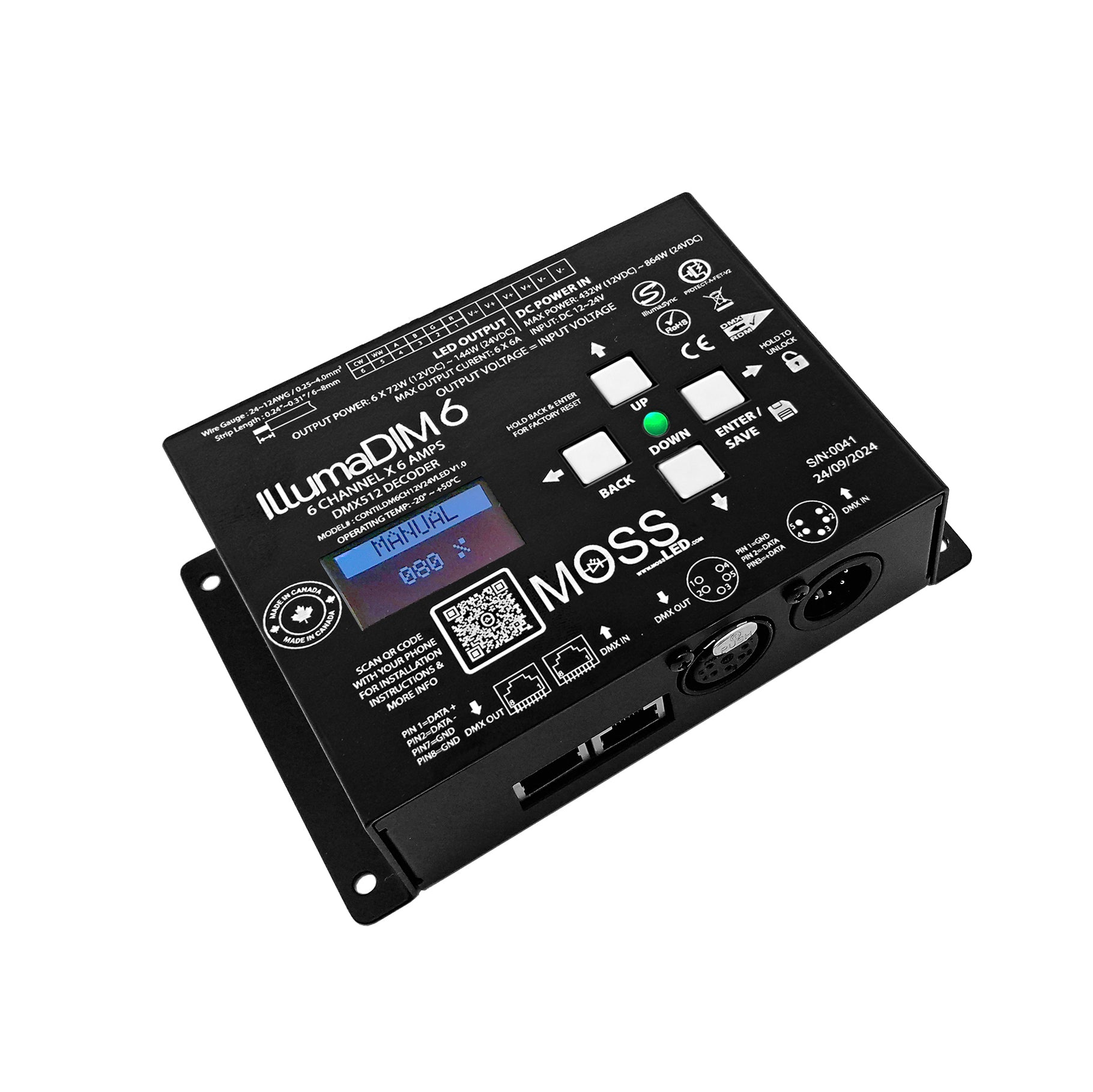 IllumaDIM6 - 6-Channel DMX Dimmer Constant Voltage from www.thelafirm.com