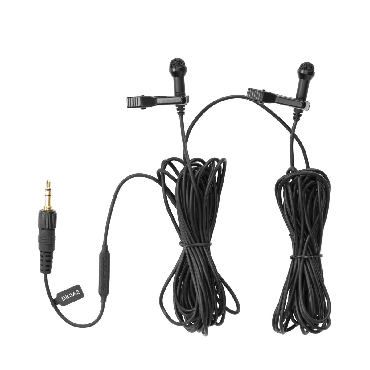 DK3A2 2-Person Dual Omni Lavalier w/ Locking 3.5mm TRS for Recorders, Transmitters, Cameras & More | The LA Firm 