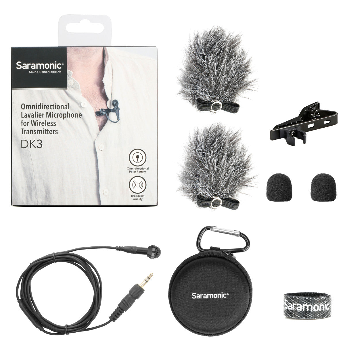 DK3A Omni Lavalier Microphone w/ Locking 3.5mm TRS for Saramonic, Sennheiser, Rode, Recorders & More | The LA Firm 