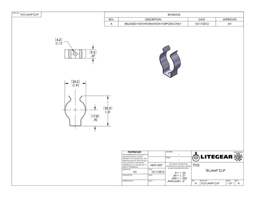 Fluorescent Mounting Clip, T-8 from www.thelafirm.com