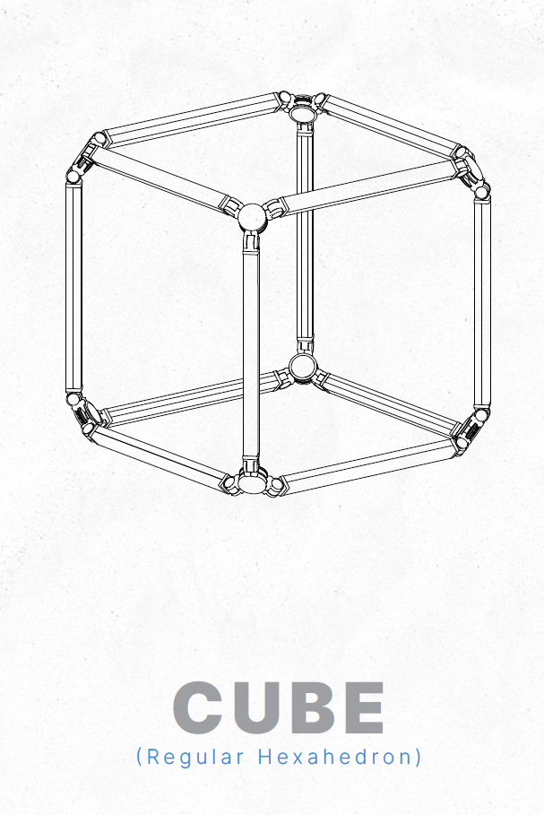 Ligeo CUBE Shape Kit (Regular Hexahedron, BLACK) 3000°K Static Warm White