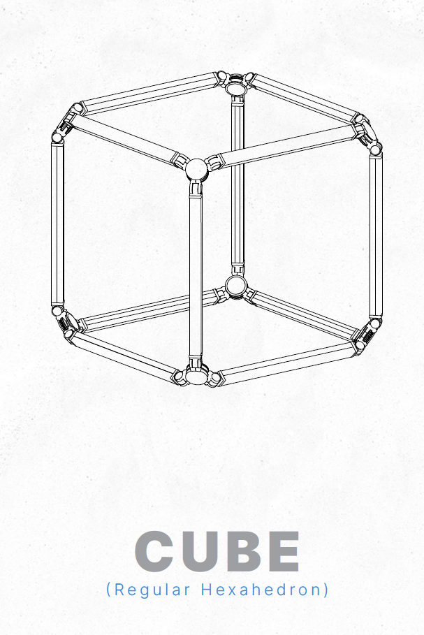 Ligeo CUBE Shape Kit (Regular Hexahedron, SILVER, 1ft) 3000°K Static Warm White from www.thelafirm.com