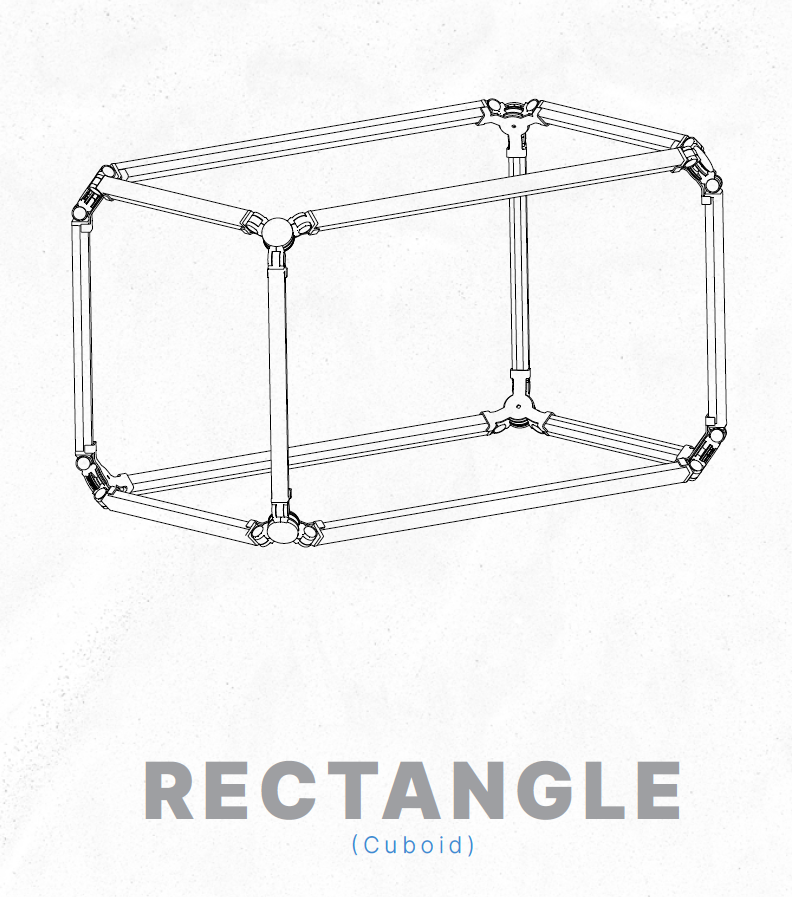 Klese Rectangular Ligeo RECTANGLE Shape Kit (Cuboid, BLACK, 1 ft. x 4 ft.) 5300°K RGB